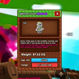 NIGHTMARE TITANIC GOLEM | GROW A GARDEN