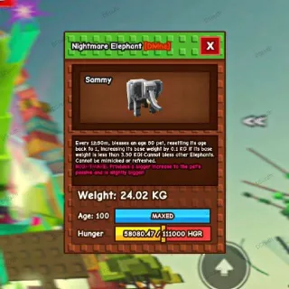 NIGHTMARE ELEPHANT 24KG | GROW A GARDEN