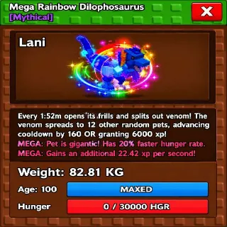 MEGA RBH DILO 82KG | GROW A GARDEN