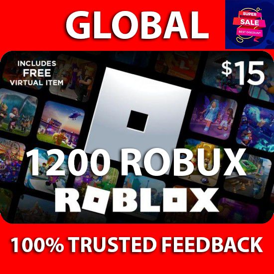 GLOBAL 1200 ROBUX /$15 ROBLOX INSTANT DELIVERY TRUSTED 100% FEEDBACK ...
