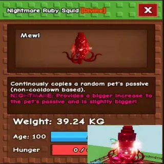 39.24KG Ruby Squid Nightmare