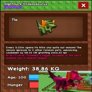 38.86KG Dilophosaurus NG