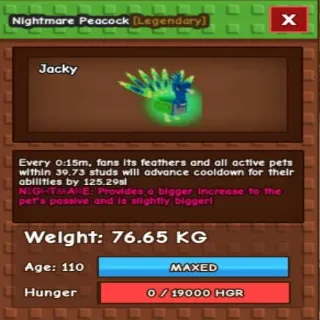 76.65 Nightmare Peacock
