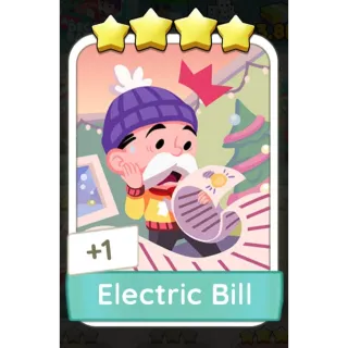 Electric Bill MONOPOLY GO STICKERS 4 Star - SET 5 (DECOR BATTLE)