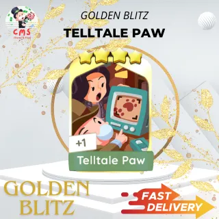 Telltale Paw Monopoly Go 4 Star Sticker Golden Blitz