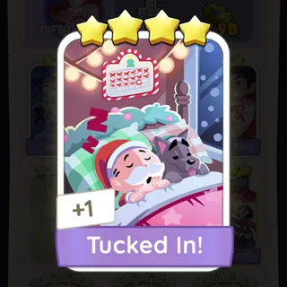 Tucked In!  MONOPOLY GO STICKERS 4 Star - SET 12 (GIFT THIEVES)