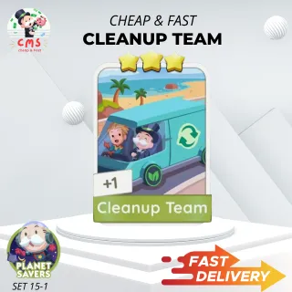 Monopoly GO Sticker 3 Star - CLEANUP TEAM CHEAP & FAST!