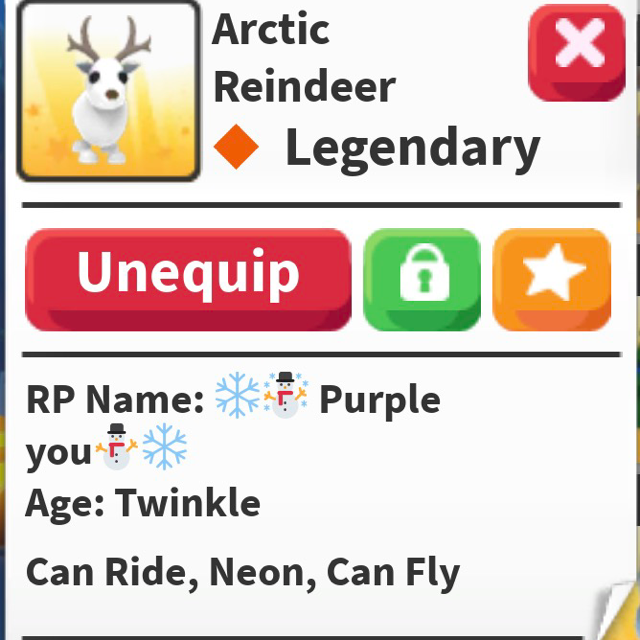 Neon FR Artic Reindeer - Adopt Me! Game Item - Gameflip