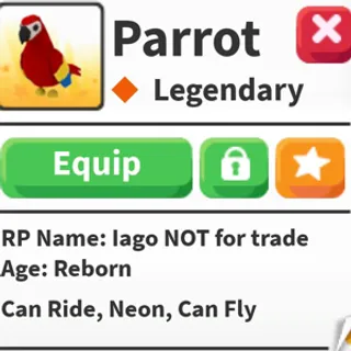 neon FR Parrot Adopt me