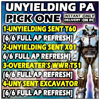 HOT POWER ARMOR PICK ONE [ T-60 / X-01 / T-51/ EXCAVATOR / Ultracite ] UNYIELDING & Overeaters