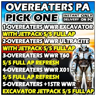 HOT POWER ARMOR PICK ONE [ T-60 / X-01 / T-51/ EXCAVATOR / Ultracite ] UNYIELDING & Overeaters