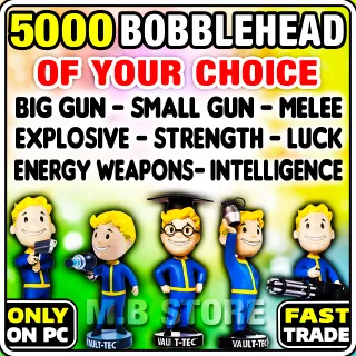 FALLOUT 76 Bobblehead ( Big Guns - Leader - Melee - Small Guns - Energy Weapons - Intelligence - strength - luck - explosive )