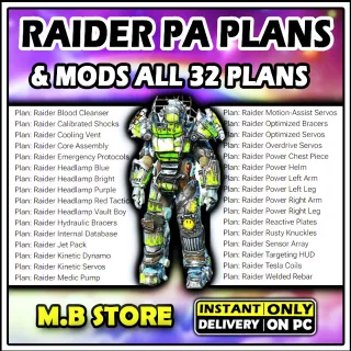 RAIDER POWER ARMOR PLANS & MODS