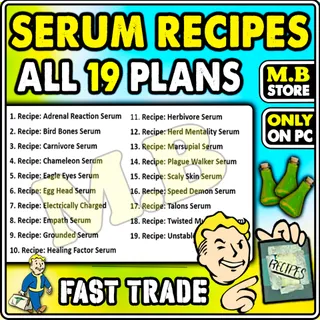 ALL 19 SERUM RECIPES PLANS 