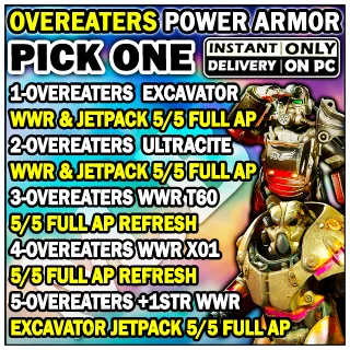 HOT POWER ARMOR PICK ONE [ T-60 / X-01 / T-51/ EXCAVATOR / Ultracite ] UNYIELDING & Overeaters