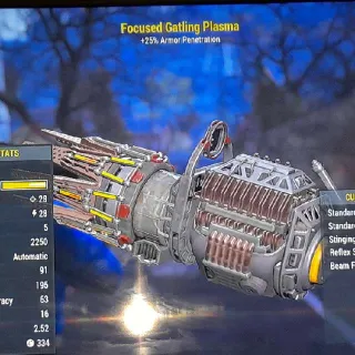 Focused Gatling Plasma  +  25 Ap   Non Moded Gun With 25 Armor Penetration