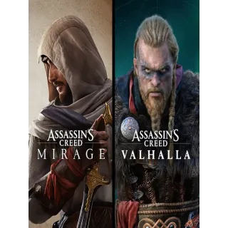 ASSASSIN’S CREED MIRAGE & ASSASSIN'S CREED VALHALLA BUNDLE XBOX LIVE KEY ARGENTINA INSTANT DELIVERY