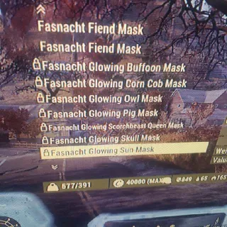 5 Glowing Masks FASNACHT +2 Free
