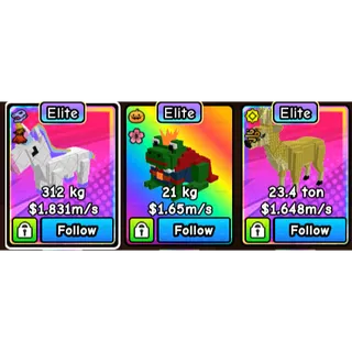 3x Pets Elite + 1M/s Build a zoo