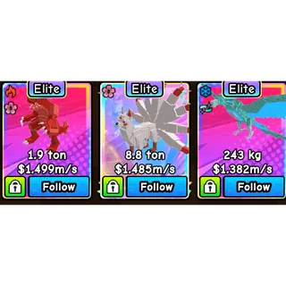 3x Pets Elite + 1M/s Build a zoo