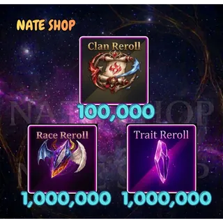 100000 CLAN REROLL 1000000 RACE REROLL 1000000 TRAIT REROLL - SAILOR PIECE
