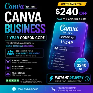 Canva Business 1 Year Redeem Code ( GLOBAL )