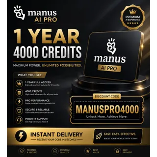 Manus AI Pro – 1 Year|Every Month 4,000 Credits