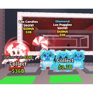 🔥【BUNDLE】: 🔥 Los Candies 23M/s ➕🐶 Diamond  Los Puggies 45M/s ✅ instant delivery