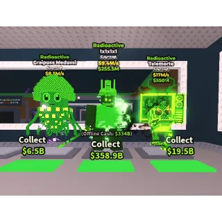 ☢️【RadioActive Bundles】3 Items : ☢️💚 1x1x1x1 $9.4M/s ➕ ☢️📻 Radioactive Telemorte 17M/s ➕  ☢️🪼  GraiPuss Medussi $8.5M/S 