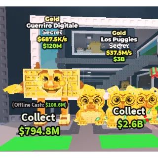 🔥【BUNDLE】🦮💛 Gold Los Puggies 37.7M/S ➕   🎗️ Gold GUERRIRO Digital 687.5K/S ✅ instant delivery
