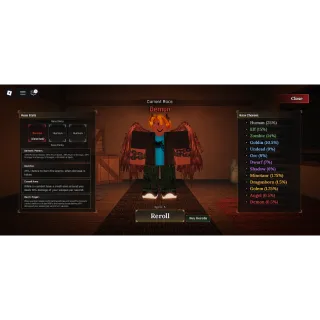 ✅ Instant Delivery 🦹‍♀️  Demon Race 🔥 Lvl 116 💰 +388k Coins ⚔️  Demonic + Arcane + Magma Pickaxe  👿【THE FORGE】