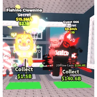 🔥【BUNDLE】: 🦹‍♂️ Fishino Clownino 15.5M/S ➕ 👹🩸 Guest 666   6.6M/S ✅ instant delivery