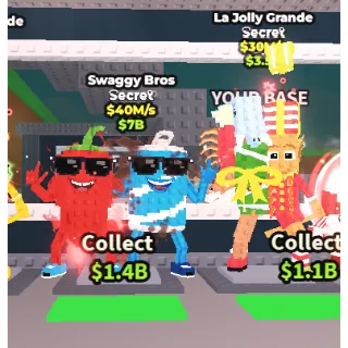🔥【BUNDLE】: 🏅 Swaggy bros 40M/S ➕ 🛡️ La Jolly Grande 30 M/s ✅ instant delivery