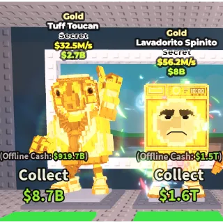 🔥【BUNDLE】: 👾 Gold Tuff Toucan 32.5M/S + 🏅 Gold Lavadorito Spinito 56.2M/s ✅ instant delivery