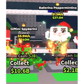 🔥【BUNDLE】💚🎁 Giftini Spyderini $5.9M/S 🔥 Fire Mutation ➕ 🧚‍♀️🎿 Ballerina Peppermintina $1.2K/S 🔥 Fire Mutation  