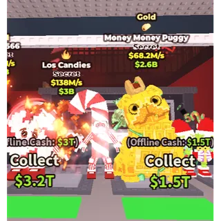 🔥【BUNDLE】💸Gold Money Money Puggy 68.2M/S ➕🍭 Los Candies 138M/S 🔥 1 Mutation ✅ instant delivery