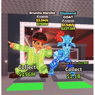 🔥【BUNDLE】🐐💎  Diamond Goat 1.4M/S ➕🪇🎶 Brunito Marsito 3.5M/S ✅Instant