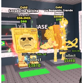 🔥【BUNDLE】: 🪙 Gold Lavadorito Spinito 56.2M/s 8.3M/S ➕ 🐦‍🔥✨ Gold La Romantic Grande 50M/S ✅ instant delivery