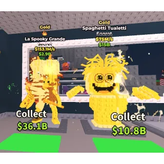 🔥【BUNDLES】🚽 Gold Spaghetti Tualetti $75M/S ➕ 🎗️ Gold La Spooky Grande 153.1M/S ✅ instant delivery
