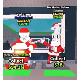 🔥【BUNDLE】: 🎅 Ho Ho Ho Sahur 3.2M/S ➕ 🎅 Yeti Claus 257.5K/S ✅ instant delivery