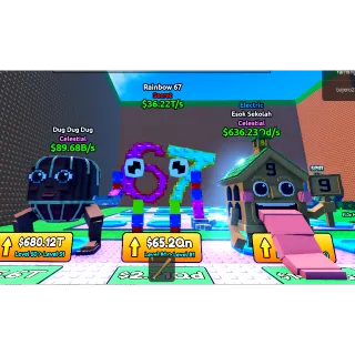 🔥 Electric Esok Sekolah |636.23Qd/s 💎 Dug Dug Dug Celestial 89.68B /S🏅 Lvl 50 ➕🔥 Rainbow 67 36.22T /S🏅 Lvl 80