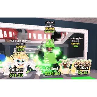 🔥【BUNDLES】 💚 1X1X1X1  1,1M/S | $255,5M ➕🍝 Los Spaghettis 70M/S ✮ 20B ➕ 🦮 Los Puggies 30M/S  