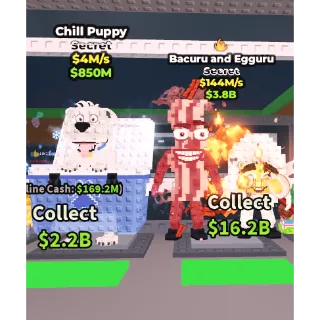 🔥【BUNDLE】🥓 Bacuru and Egguru 144M/s ➕ 🐶 Chill Puppy 4M/S ✅Instant delivery