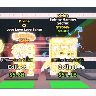 🔥【BUNDLE】🧚‍♀️ Spinny Hammy 170M/S ➕🧚‍♀️ Love Love Love Sahur 15M/S ✅Instant delivery