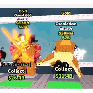 ✅Instant delivery 🦈💛 Gold Orcaledon $50M/S ➕ 👹🩸 Guest 666 6.6M/S ✮ $1,1B 
