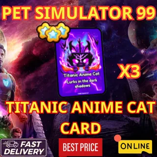 TITANIC ANIME CAT CARD X3