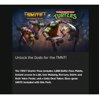  SMITE x TMNT Starter Pass xbox