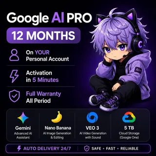 [HIT] Google AI Pro 18 month | Gemini Advanced | Veo 3 | 5TB Google One | Own Account |