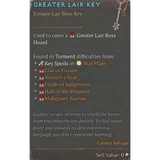  Diablo IV S14: Season of Death Awakening ⭐50* Greater Lair Key