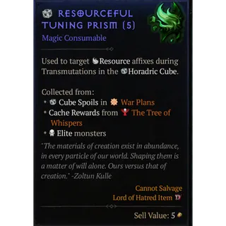  Diablo IV S14: Season of Death Awakening⭐x500 Resourceful Tuning Prism